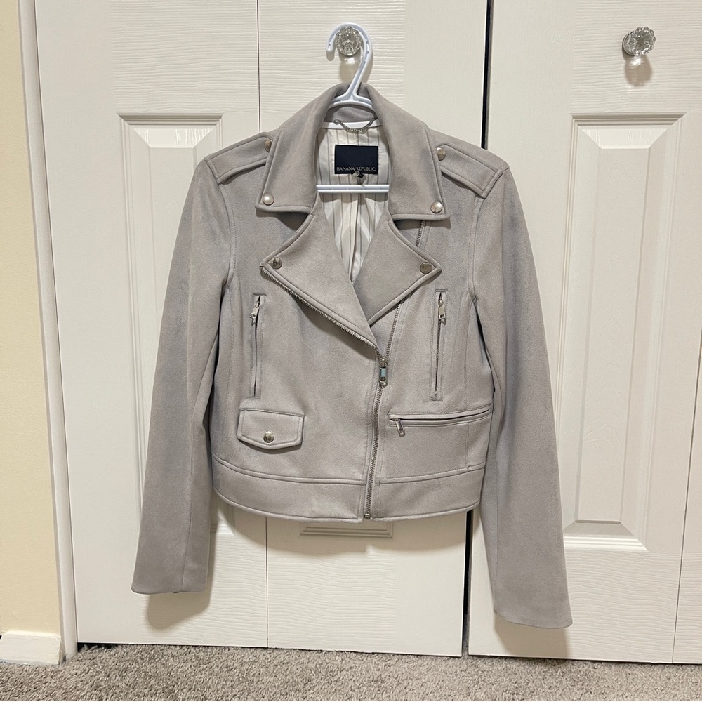 Banana Republic Gray Suede Jacket